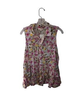 NWT Mystree Slèeveless Button Down Floral Top Small